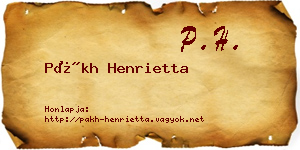 Pákh Henrietta névjegykártya