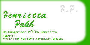 henrietta pakh business card